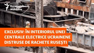 Exclusiv: În interiorul unei centrale electrice ucrainene distruse de rachete rusești