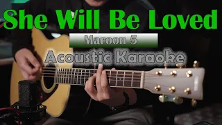 She Will Be Loved - Maroon 5 | Acoustic Karaoke | Guitar Cover | Lower key