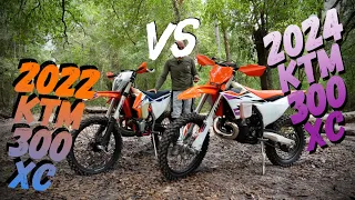 !!! 2024 KTM 300 XC vs 2022 KTM 300XC !!! HOW MUCH THE NEW BIKE IMPROVED?! // Urmosi Comparison //