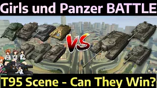 Girls und Panzer T95 Battle Scene CHALLENGE!! (Can They Win?) | WOT BLITZ