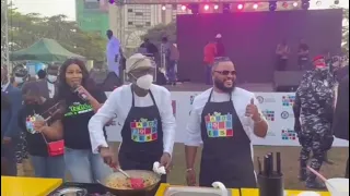 Governor Sanwo-Olu Cooks With Whitemoney At Lagos Food Festival