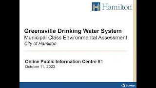 Greensville Drinking System EA - Public Information Centre 1