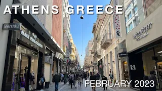 [4K]Walking around Athens, Greece in February 2023