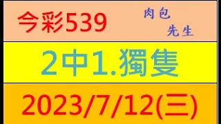 今彩539 『2中1.獨隻』【2023年7月12日(三)】肉包先生