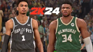 NBA 2K24 | Wembanyama faces Giannis and the Bucks | ULTRA Realistic Graphics Concept Gameplay