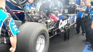 TOP FUEL DRAGSTER CRACKING THE THROTTLE--VERY CLOSE