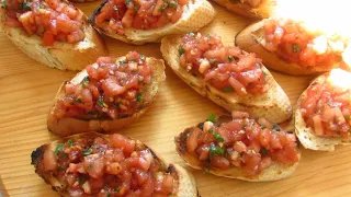 BRUSCHETTA ITALIANA RECIPE - How To Make Tomato Basil Bruschetta - VERY CHEAP , TASTY AND EASY !