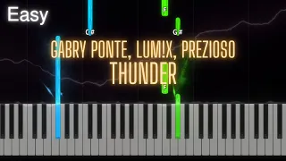 Gabry Ponte, LUM!X, Prezioso - Thunder | Easy Piano Tutorial