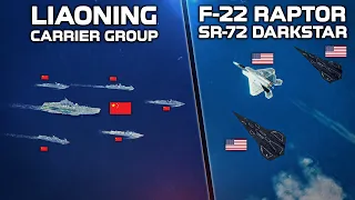 F-22 Raptor + SR-72 Darkstar Vs Carrier Battle Group Behind Enemy Lines | Digital Combat Simulator |