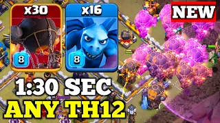 TH12!!! New Rocket Balloon Attack Strategy For 3 Stars! Army Link In Description! - Clash of Clans