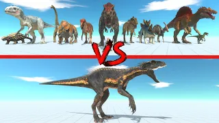 Indoraptor in Battle with All Dinosaurs - Animal Revolt Battle Simulator