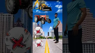 white and red ball rotating jcb tractor roller auto magic ✨🪄 VFX video #shorts #1million