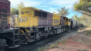 Tasrail 2011 2054 #46 Coal train passing under the Esk Highway