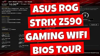 ASUS ROG Strix Z590 F Gaming WiFi BIOS Tour XMP Fans Etc