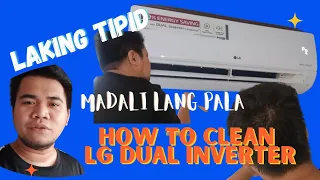 HOW TO CLEAN SPLIT TYPE AIRCON, LG DUAL INVERTER /DIY AIRCON CLEANING