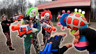 NERF WAR | They turn me into a CLOWN?!