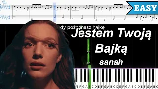 Jestem Twoją Bajką - sanah | ŁATWY PIANO TUTORIAL | TEKST + NUTY