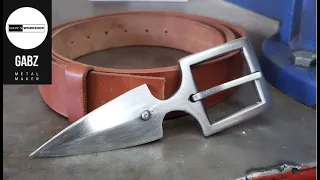 Knife Making-Making A Belt Buckle Knife| GabzWorkshop