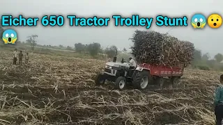 Eicher 650 Tractor With Heavy Loaded Trolley Stunt