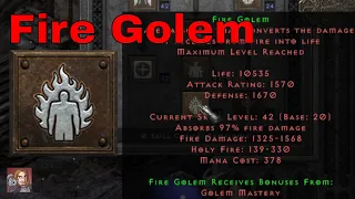 D2R Skills & Abilities - Fire Golem (Necromancer Summoning Tree)