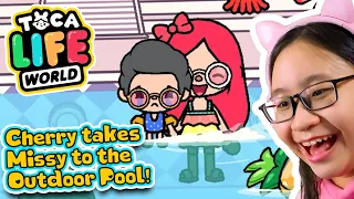 Toca Life World - Cherry Goes to the Outdoor Pool!!!