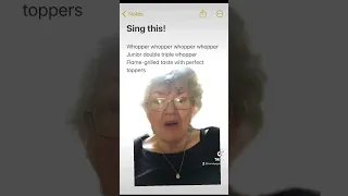 Grandma sings whopper! 😂 #funny #singing