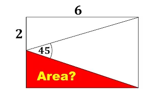 Find the Area of the Red Triangle | A Rectangle and 3 Triangles #geometry #maths