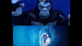 Godzilla VS Kong Trailer in LEGO Side by Side Comparison