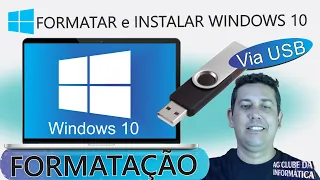 Como FORMATAR e INSTALAR Windows 10, Via USB - FORMATAÇÃO LIMPA