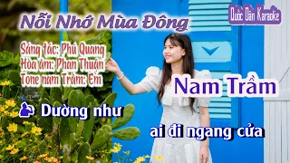 Karaoke Nỗi Nhớ Mùa Đông | Bossa Nova | Tone Nam Trầm (Em,Tp:110) | Quốc Dân Karaoke