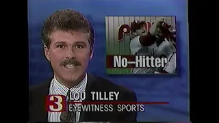 May 1991 - Phillies Tommy Greene No-Hitter Coverage (Channel 3 in Philly)