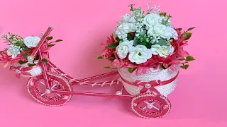 DIY Flower Bicycle/ How To Make a Flower Basket/ Rope craft Ideas/ Diy Flower Bike