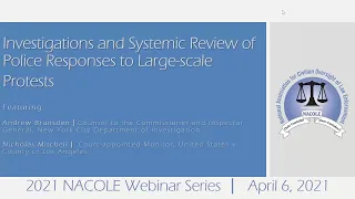 2021Webinar Series: Investigation and Systemic Review of Police Responses to Large scale Protests