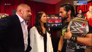 WWE RAW 7/20/15 - Stephanie, Triple H & Seth Rollins Backstage