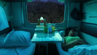 🔴 24 hours | Relieve stress and fall asleep instantly with the sound of rain on the train window