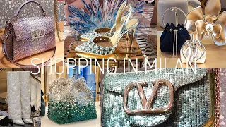 Shopping in Milan: JIMMY CHOO, VALENTINO, YSL, GUCCI, D&G, GIANVITO ROSSI Festive Collections Vlog.