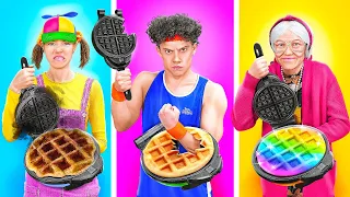 GRANNY VS JOCK FOOD CHALLENGE || Crazy Cooking Hacks and Ideas by 123 GO! FOOD