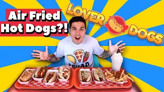 Trying AIR FRIED Hot Dogs at Lover Dogs in Passaic, New Jersey!!