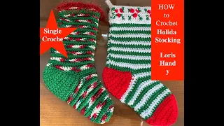 EASY crochet holiday pattern simple stocking Christmas stockings SIMPLE and quick to crochet!