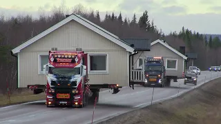 Husflytt vid Aitik 13 Oktober 2022   Team Tapani Trucking och Snells Trailerekipage