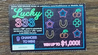 WINS‼️ Trying the Lucky 333 California Lottery $1 Scratcher