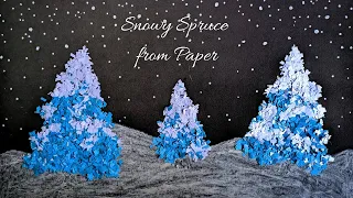 DIY 3D Paper Tree || How to Make Paper Tree || Membuat Kolase Pohon Cemara dari Kertas Origami