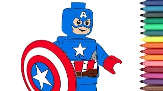 LEGO Captain America [Coloring Page For Kids]