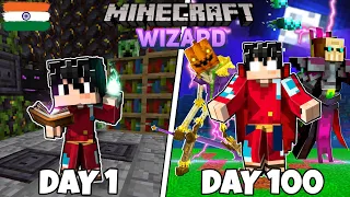 I Survived 100 Days as a DARK MAGE (NECROMANCER) in Hardcore Minecraft Hindi...