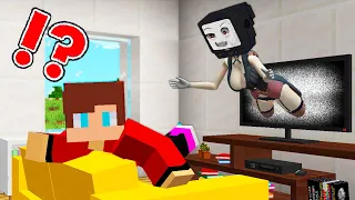 JJ Escape From TV WOMAN in TV in HOUSE Minecraft! CAN IT BE A Mikey TRAP?! in Minecraft - Maizen