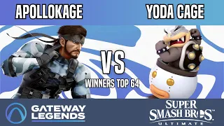 Gateway Legends - Winners Top 64 - ApolloKage(Snake) Vs. Yoda Cage(Bowser Jr)