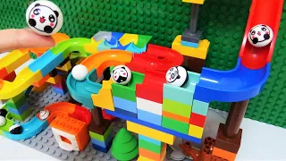 Marble Run Race ASMR ☆ Satisfying Building Blocks Original colorful course 5