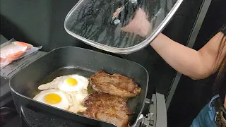 Trucker Gal Kitchen: Ribeye Steak and Eggs