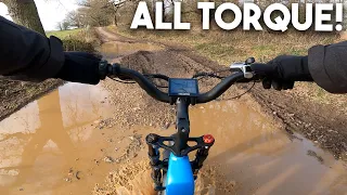 Hitting wet trails on the Cyrusher Kommoda electric fat bike.