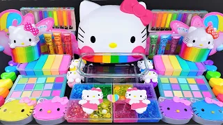 Kitty Rainbow Slime Mixing Random Cute, shiny things into slime #ASMR #Satisfying #slimevideos #슬라임